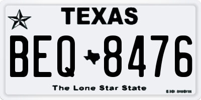 TX license plate BEQ8476