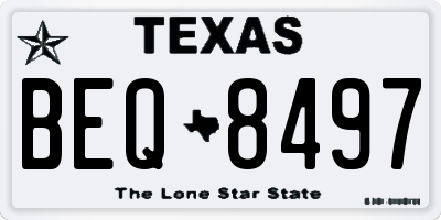 TX license plate BEQ8497