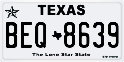 TX license plate BEQ8639