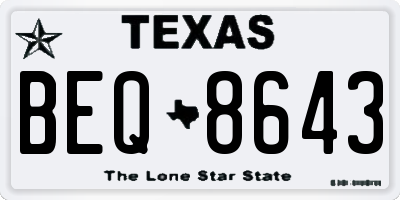 TX license plate BEQ8643