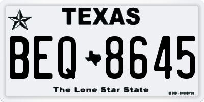 TX license plate BEQ8645