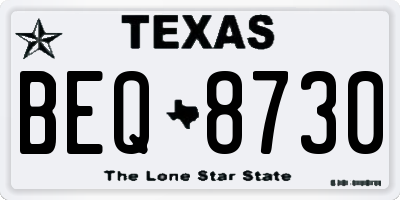 TX license plate BEQ8730