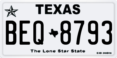 TX license plate BEQ8793