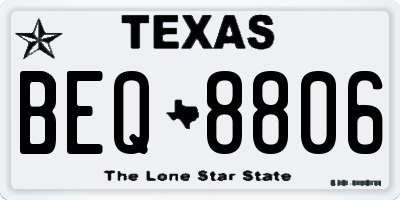 TX license plate BEQ8806