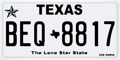 TX license plate BEQ8817