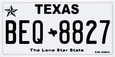 TX license plate BEQ8827