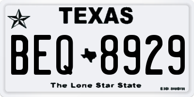 TX license plate BEQ8929