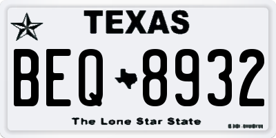 TX license plate BEQ8932