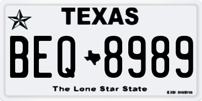 TX license plate BEQ8989