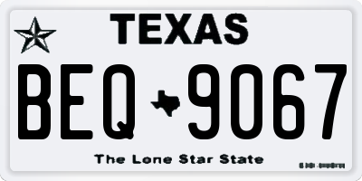 TX license plate BEQ9067