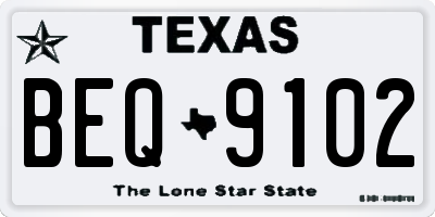 TX license plate BEQ9102