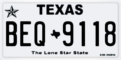 TX license plate BEQ9118
