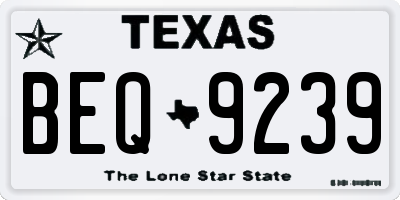 TX license plate BEQ9239