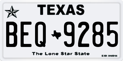 TX license plate BEQ9285