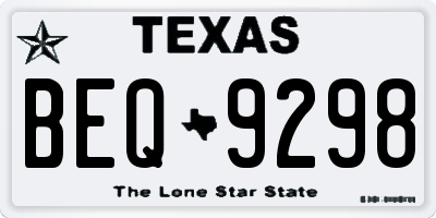 TX license plate BEQ9298