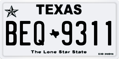 TX license plate BEQ9311