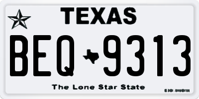 TX license plate BEQ9313