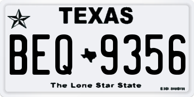 TX license plate BEQ9356