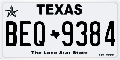 TX license plate BEQ9384