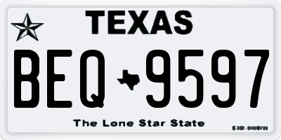 TX license plate BEQ9597