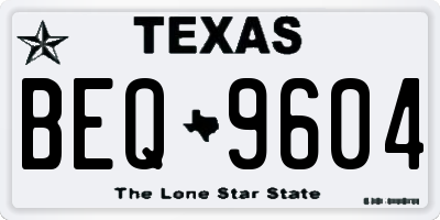 TX license plate BEQ9604