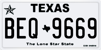 TX license plate BEQ9669