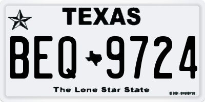 TX license plate BEQ9724