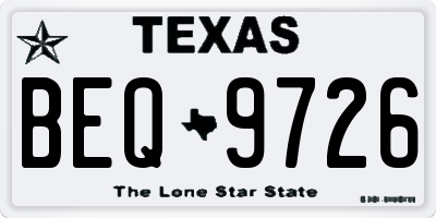 TX license plate BEQ9726