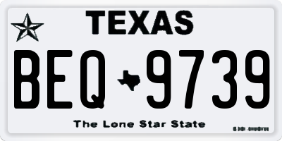 TX license plate BEQ9739