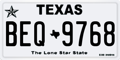 TX license plate BEQ9768