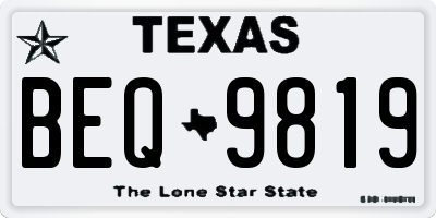 TX license plate BEQ9819