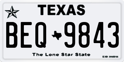 TX license plate BEQ9843
