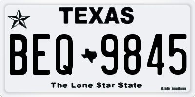 TX license plate BEQ9845