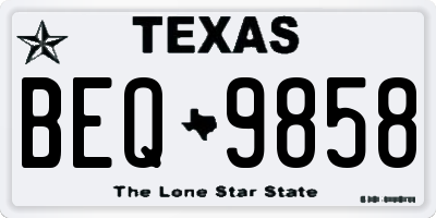 TX license plate BEQ9858