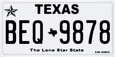 TX license plate BEQ9878