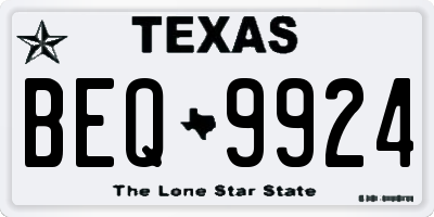 TX license plate BEQ9924