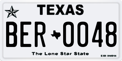 TX license plate BER0048