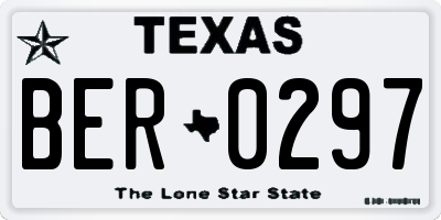 TX license plate BER0297