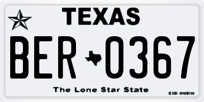 TX license plate BER0367