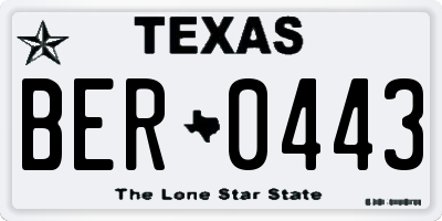 TX license plate BER0443