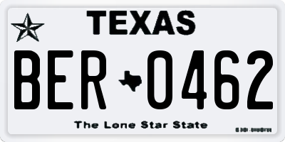 TX license plate BER0462