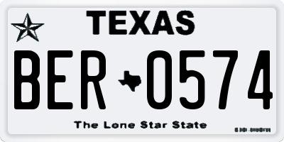 TX license plate BER0574
