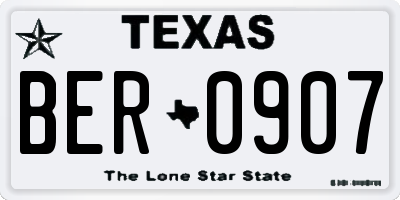 TX license plate BER0907