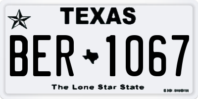 TX license plate BER1067