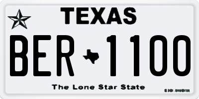 TX license plate BER1100