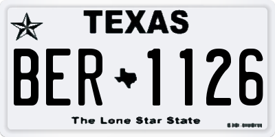 TX license plate BER1126