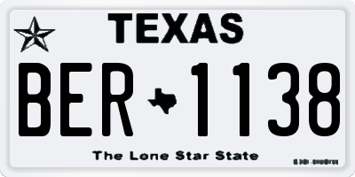 TX license plate BER1138