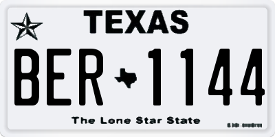 TX license plate BER1144