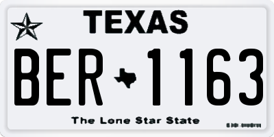 TX license plate BER1163
