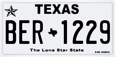 TX license plate BER1229